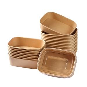 Rectangle paper salad bowl Rectangle paper salad bowl